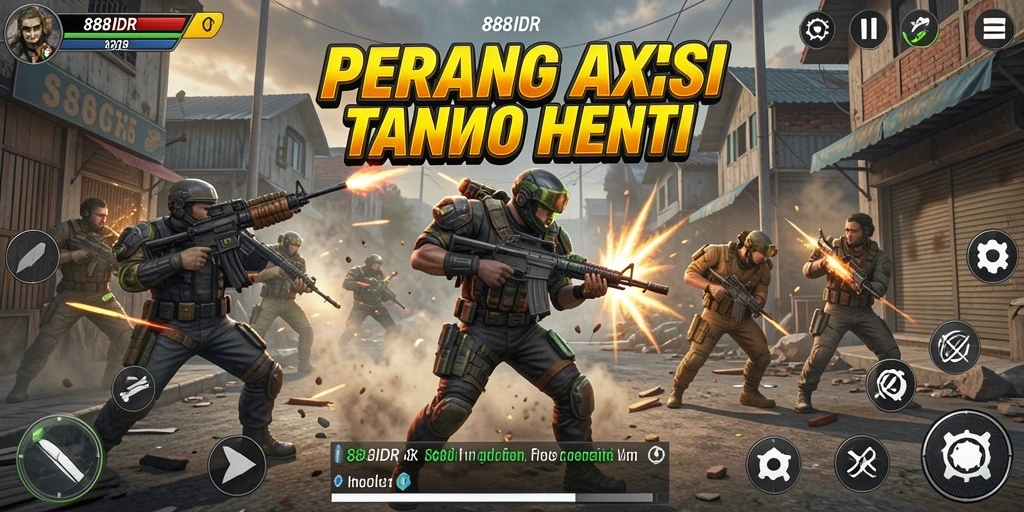 Tampilan gameplay aksi seru di 888IDR dengan karakter bertarung.
