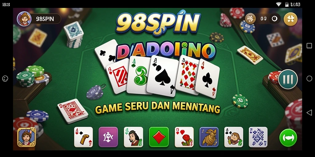 Screenshot gameplay 98SPIN menampilkan keseruan bermain Domino.