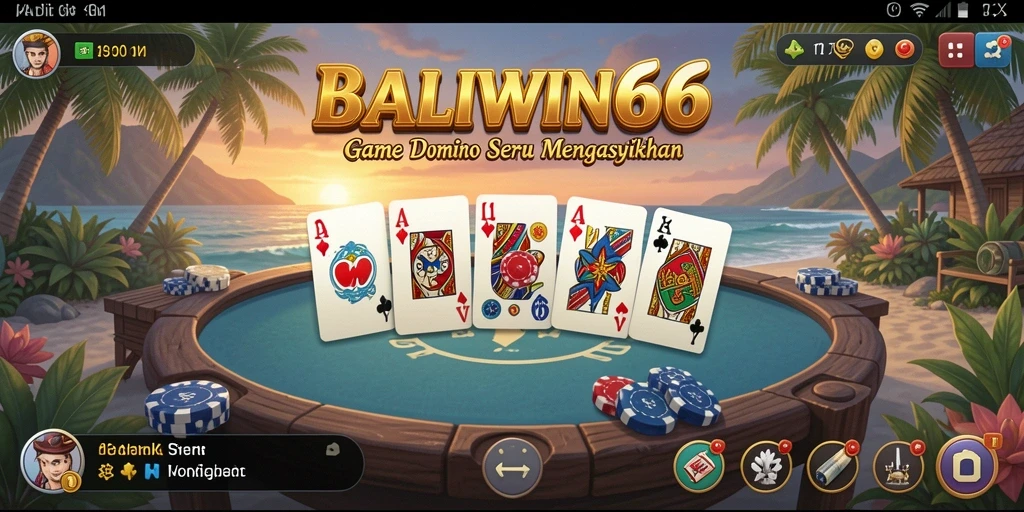 Screenshot BALIWIN66 menampilkan gameplay domino yang seru.