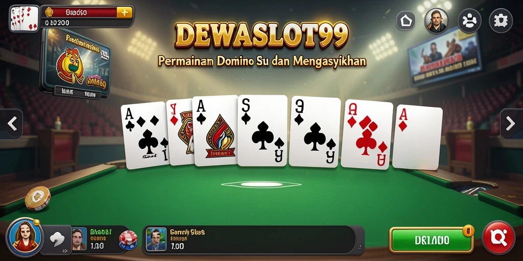 Screenshot gameplay Domino seru di DEWASLOT99.