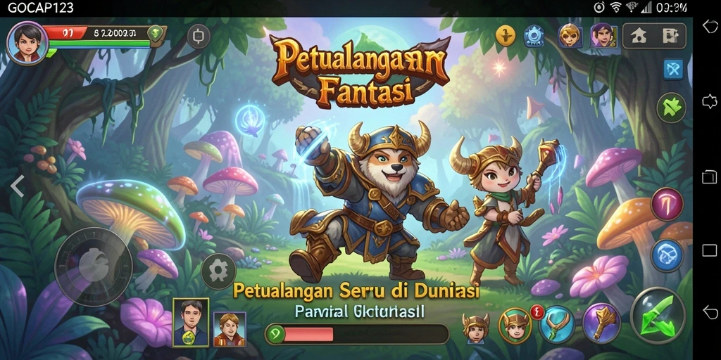 Tampilan gameplay GOCAP123 yang menampilkan aksi seru di dunia petualangan.