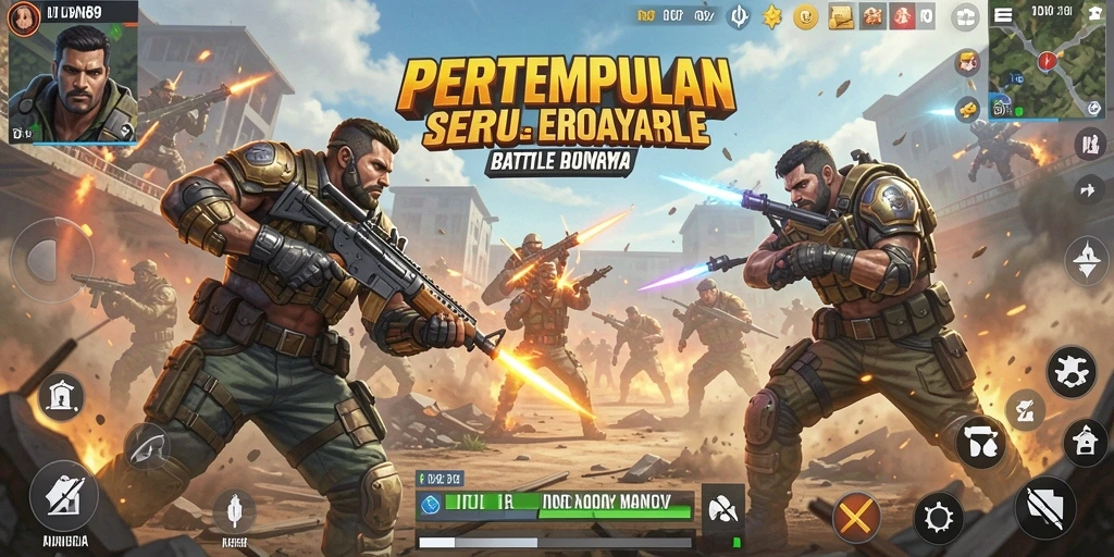 Tampilan mendebarkan dalam gameplay IDN89 yang penuh aksi Battle Royale.