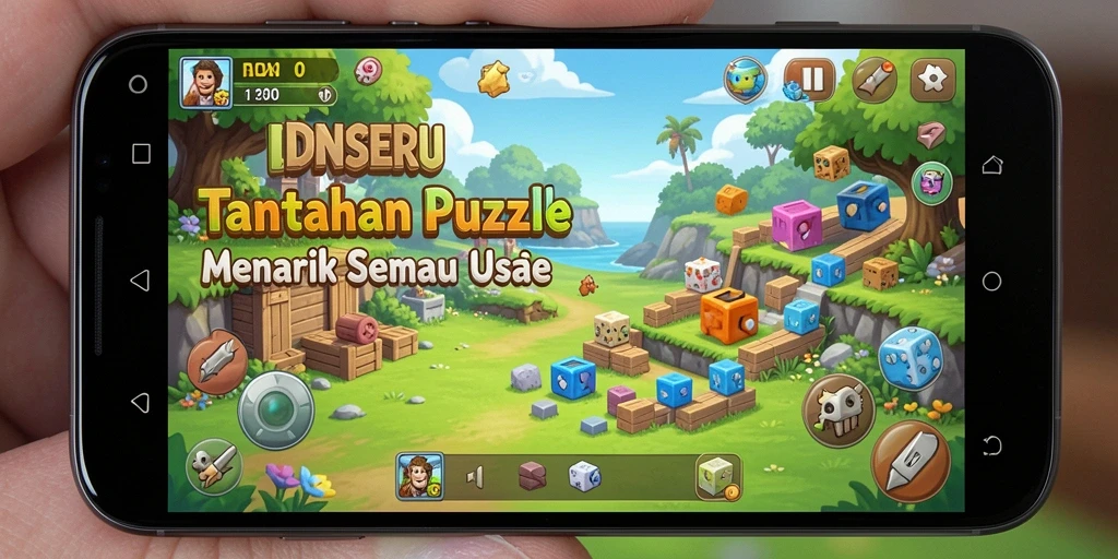 Tampilan gameplay <strong>IDNSERU</strong> dengan tantangan puzzle yang menarik.