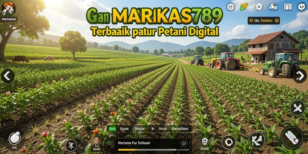 Tampilan gameplay MARKAS789 yang menggambarkan suasana pertanian yang hidup.