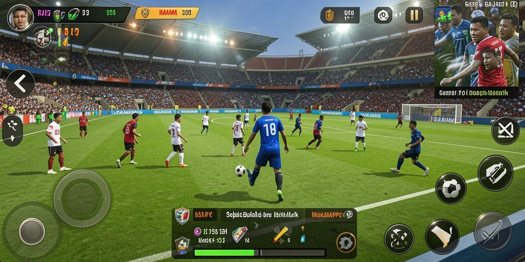 Menampilkan gameplay sepak bola yang seru dan mendebarkan dari RAJAMPO.