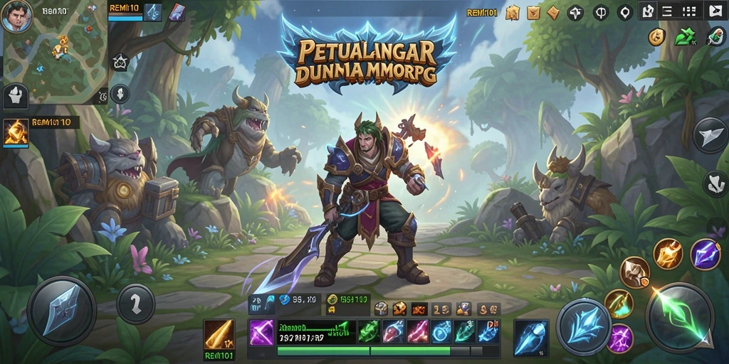 Screenshot gameplay menampilkan aksi seru di dunia MMORPG REMI101.