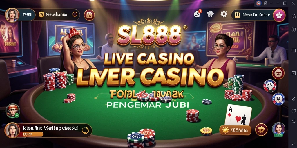 Tampilan gameplay SL888 dengan dealer langsung dalam sesi Live Casino.