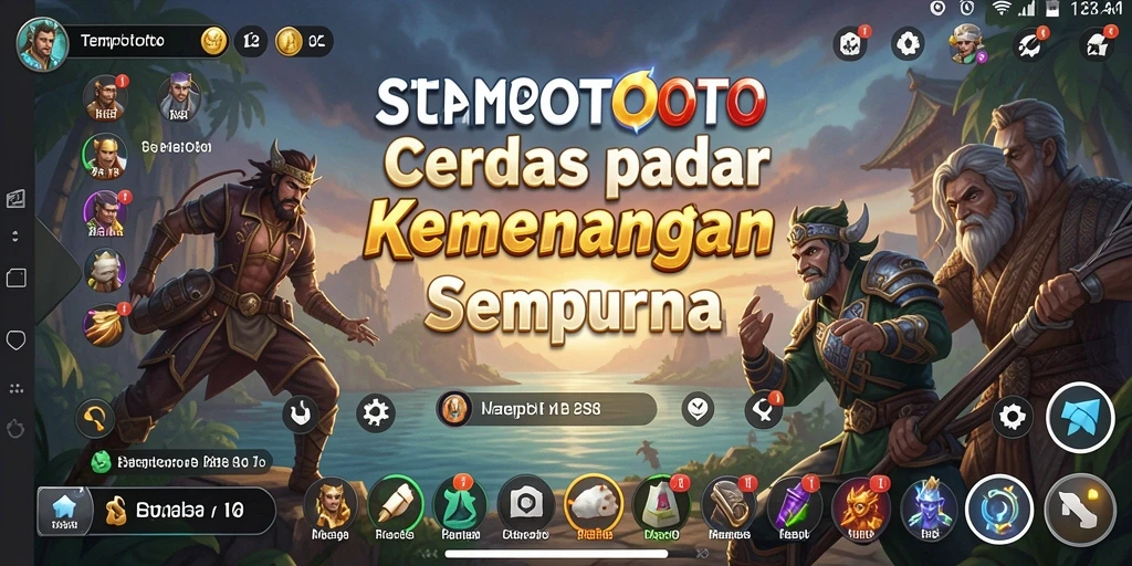 Tampilan gameplay menegangkan dalam game strategi TEMPOTOTO.