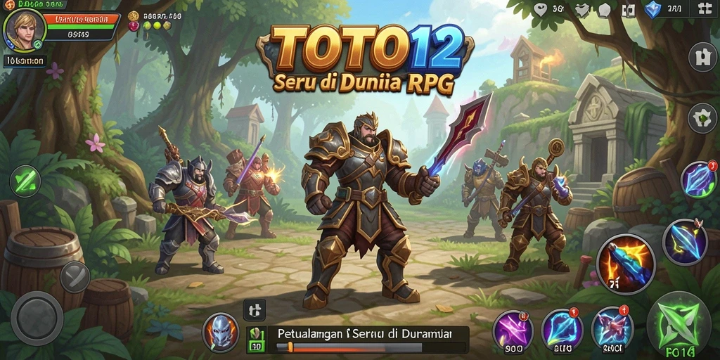 Tampilan menarik dari permainan TOTO12 dengan karakter RPG yang dinamis.