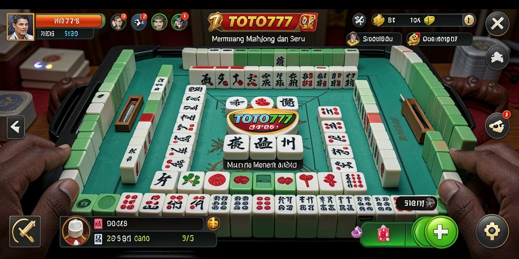Screenshot gameplay TOTO777 menampilkan seorang pemain menyusun balok Mahjong.